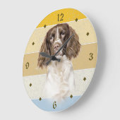 Grande Horloge Ronde Springer Spaniel Chien Retro coucher de soleil (Angle)