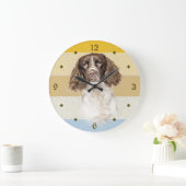 Grande Horloge Ronde Springer Spaniel Chien Retro coucher de soleil (Maison)