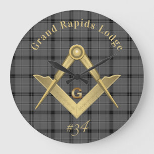 Grande Horloge Ronde Square and Compass Plaid