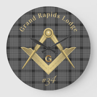 Grande Horloge Ronde Square and Compass Plaid 