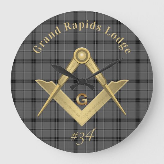 Grande Horloge Ronde Square and Compass Plaid  (Recto)