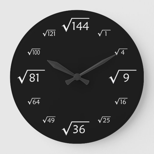 Grande Horloge Ronde Square Root Large Wall Clock (Black/White) (Recto)