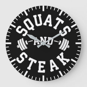 Grande Horloge Ronde Squats et Steak, Jour de la Jambe - Entraînement a