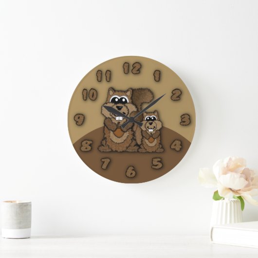 Grande Horloge Ronde Squirrel Clock (Maison)