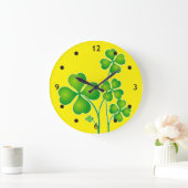 Grande Horloge Ronde St. Patrick's Day Clover / Shamrocks + vos idées (Maison)