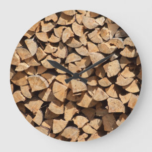Grande Horloge Ronde Stack Of Logs