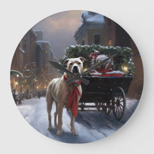 Grande Horloge Ronde Staffordshire américain Saison des Fêtes de Noël