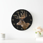 Grande Horloge Ronde Stag Buck Deer (Maison)