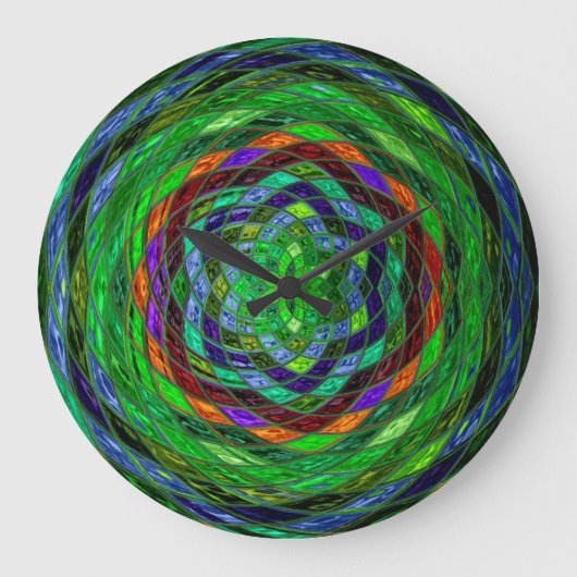 Grande Horloge Ronde Stained Glass Mosaic Abstract #4 (Recto)
