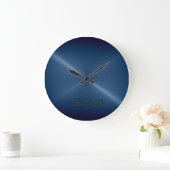 Grande Horloge Ronde Stainless Steel Metal Look (Maison)