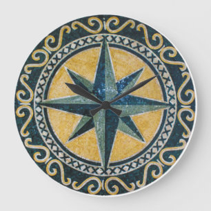 Grande Horloge Ronde Star Green Compass Round Medallion Mosaic