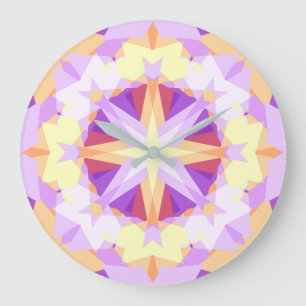 Grande Horloge Ronde Star moderne Noël Festive violet or jaune