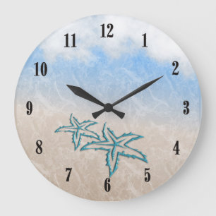 Grande Horloge Ronde Starfish Beach Blue