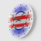 Grande Horloge Ronde Stars & Stripes USA Patriotic (Angle)