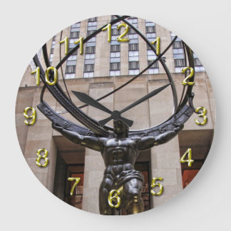 Grande Horloge Ronde Statue d'atlas, centre de Rockefeller, NYC