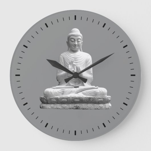 Grande Horloge Ronde Statue du Bouddha blanc (Recto)