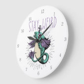 Grande Horloge Ronde Stay Weird Large Clock (Angle)