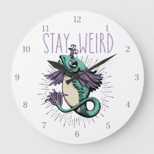 Grande Horloge Ronde Stay Weird Large Clock