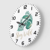 Grande Horloge Ronde Stay Wild Modern Bearded Skull (Angle)