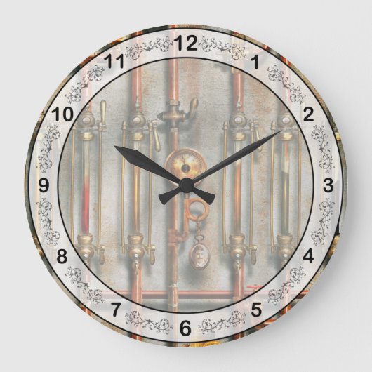 Grande Horloge Ronde Steampunk - Le collecteur de lubrification (Recto)