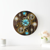 Grande Horloge Ronde Steampunk Rusty Background (Maison)