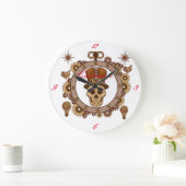 Grande Horloge Ronde Steampunk Theme Top Hat Skull Thunder_Cove (Maison)