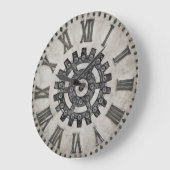 Grande Horloge Ronde Steampunk Wall Clock (Angle)