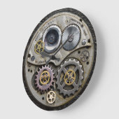 Grande Horloge Ronde SteamPunk Wall Clock, Metal Clock, Acrylic Clock (Angle)