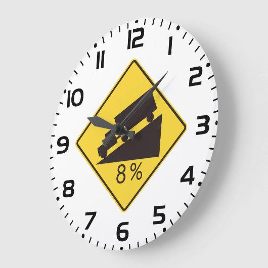 Grande Horloge Ronde Steep Grade Traffic Sign Trucking Hauling Caution (Angle)