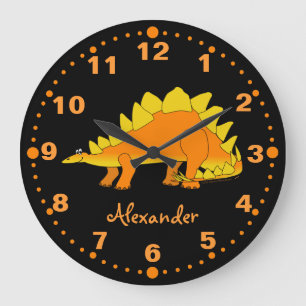 Grande Horloge Ronde Stegosaure Dinosaure Clock pour enfants