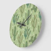 Grande Horloge Ronde Step de Southwest | Cactus Pattern (Angle)