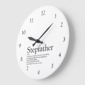 Grande Horloge Ronde Stepfather Stepdad Citation noir et blanc (Angle)