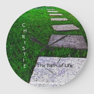 Grande Horloge Ronde Stepping Stones par Shirley Taylor