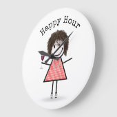 Grande Horloge Ronde Stick Girl (Angle)