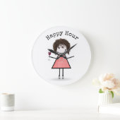 Grande Horloge Ronde Stick Girl (Maison)
