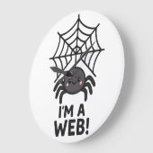Grande Horloge Ronde Sticker 🕷️ araignée mignonne ✨ | Cartoon Web Fun" (Angle)