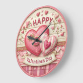 Grande Horloge Ronde Stitched Fabric Heart Valentine (Angle)