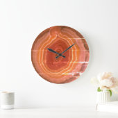 Grande Horloge Ronde Stone orange contemporain (Maison)