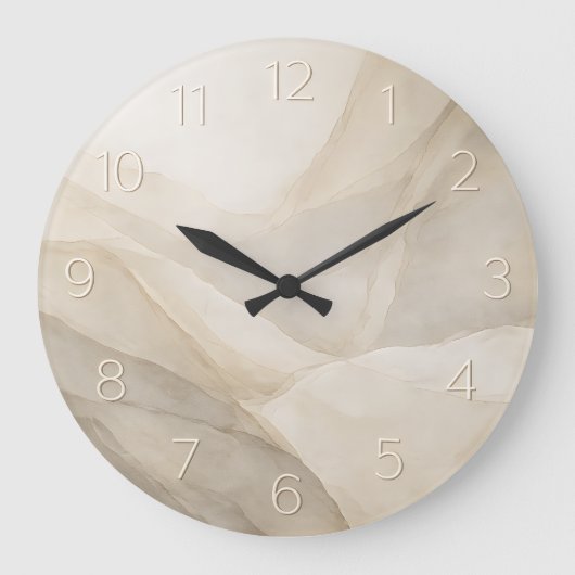 Grande Horloge Ronde Stone Quiet — Minimalist Embossed Numeral (Recto)