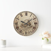 Grande Horloge Ronde  Stone wooden Wall Clock  (Maison)