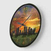 Grande Horloge Ronde STONEHENGE Vue lumineuse (Angle)