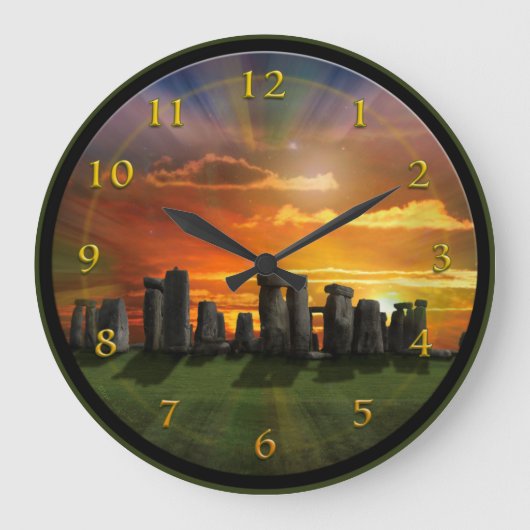 Grande Horloge Ronde STONEHENGE Vue lumineuse (Recto)