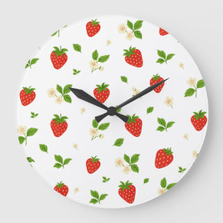 Grande Horloge Ronde Strawberry Pattern Kitchen Wall Clock