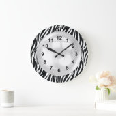 Grande Horloge Ronde Stripe de Wall Clock Black Zebra (Maison)