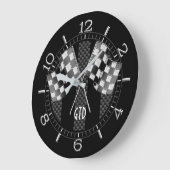 Grande Horloge Ronde Stripes de Style Racing (Angle)
