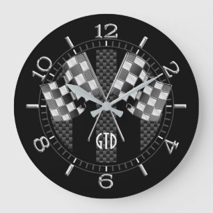 Grande Horloge Ronde Stripes de Style Racing
