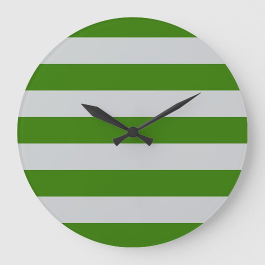 Grande Horloge Ronde STRIPES réglables Vert (Recto)