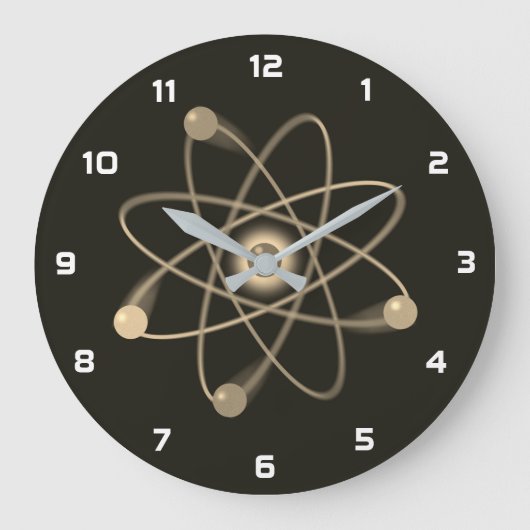 Grande Horloge Ronde Structure atomique Science Vintage (Recto)