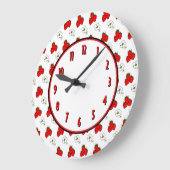 Grande Horloge Ronde Strwberry Flower Retro Kitchen Wall Clock (Angle)