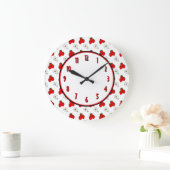 Grande Horloge Ronde Strwberry Flower Retro Kitchen Wall Clock (Maison)